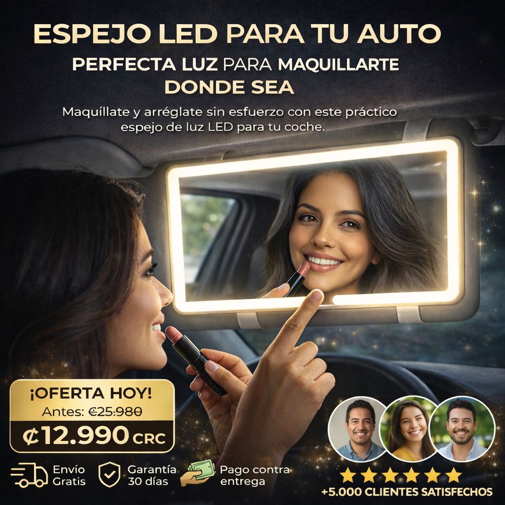 VoraMirror® - Espejo con 3 tonos de luz led para carro